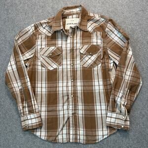 Dutch Plains Men's Brown Plaid Casual Shirt